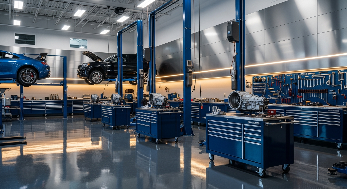Inside the Elite Transmission Rebuilders facility in Fairhope